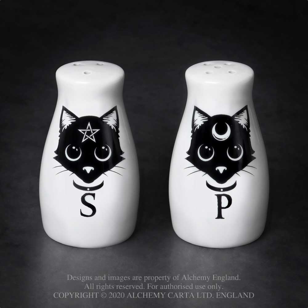 Alchemy - Cats Salt and Pepper set - White/Black